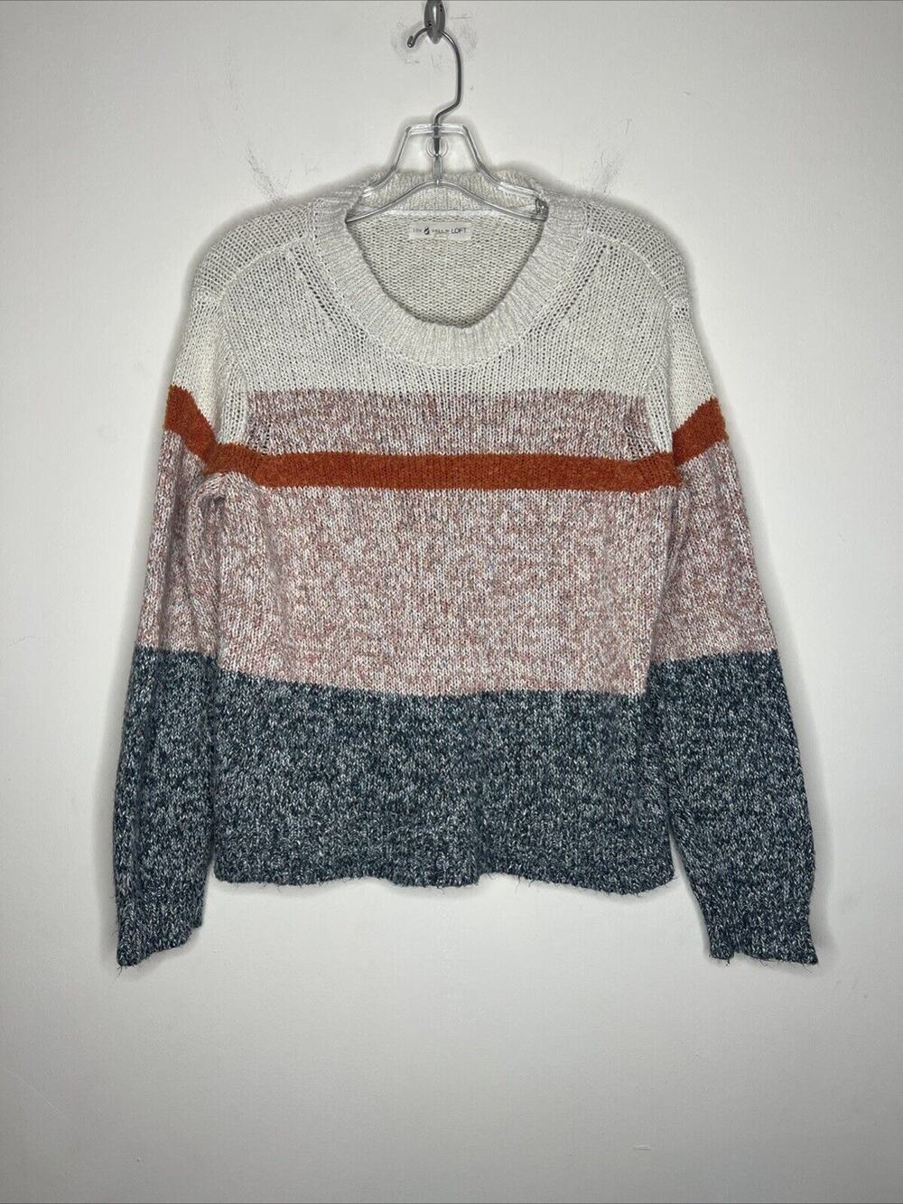 Lou & Grey For Loft Women’s Color Block Sweater Size Medium Chunky Pullover
